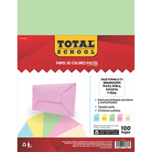 PQ HOJA COLOR PASTEL C/100H TOTAL