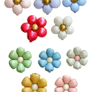 GLOBO METALICO FLOR COLORES X PZ