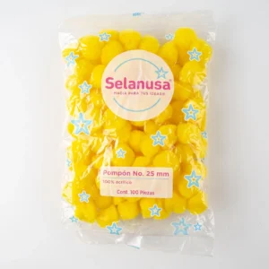 POMPONES 25MM PAQUETE 100 PZS. VARIOS COLORES